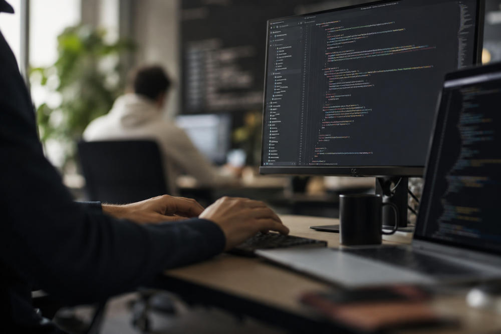 designLogica developers working in the studio